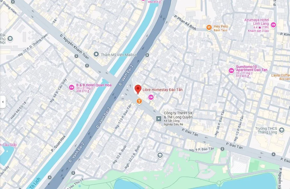 Libré Homestay nằm ngay ngã tư Đào Tấn, một vị trí thuận lợi gần khu vực Ngõ 92 Đào Tấn, Cống Vị, Ba Đình, Hà Nội để khám phá ẩm thực