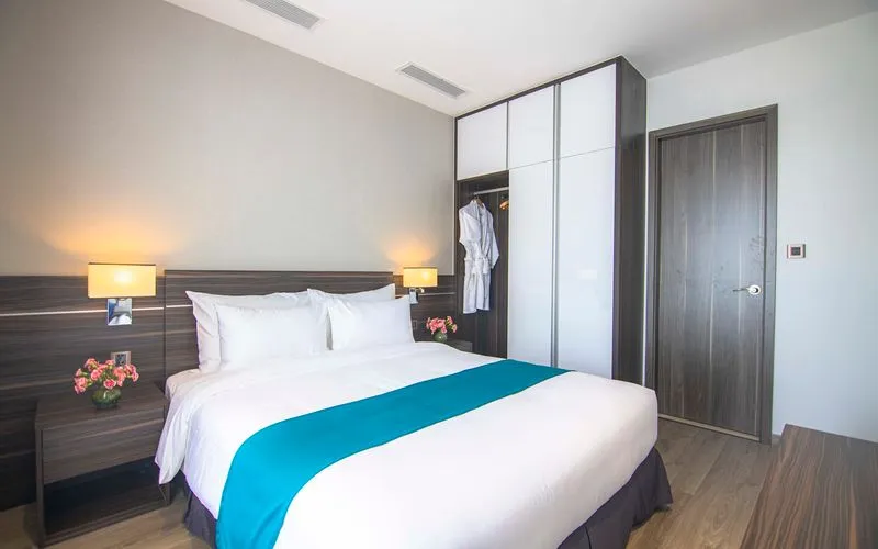Phòng ngủ trong căn hộ The Cap Hotel Vũng Tàu
