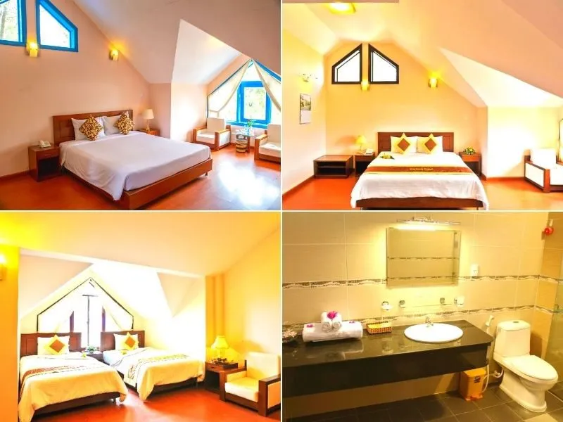 Phòng Standard tại Khách Sạn Kỳ Hòa Đà Lạt với view sân vườn
