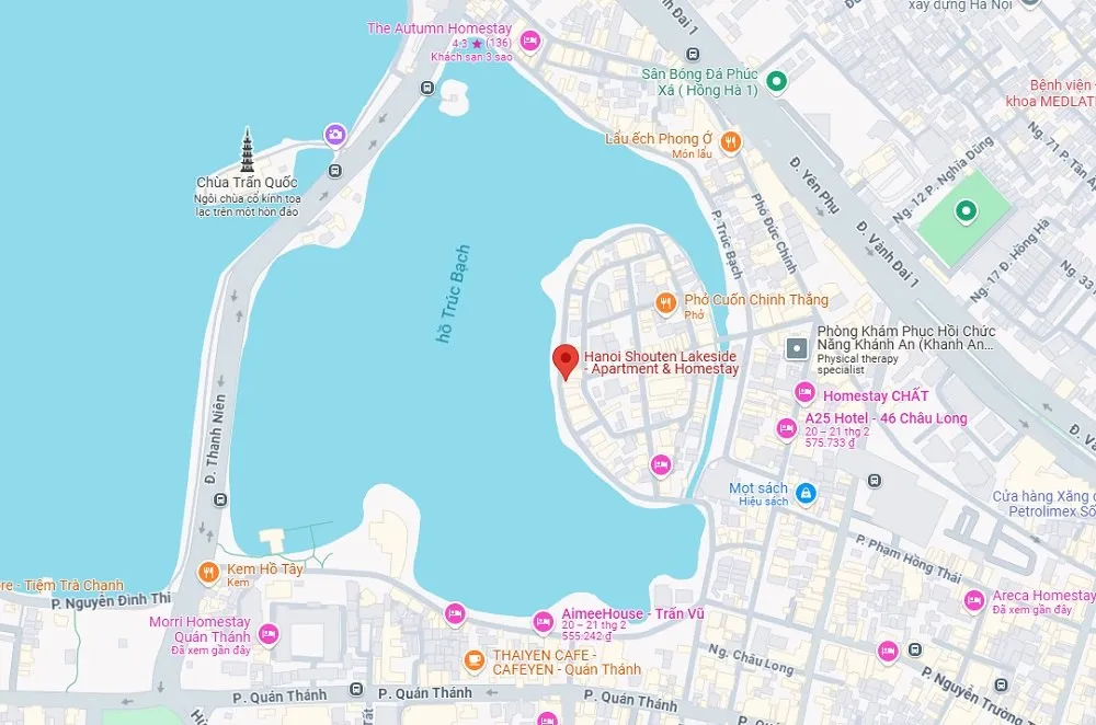Tầm view trực diện hồ Trúc Bạch từ Hanoi Shouten Lakeside - Apartment & Homestay, một khung cảnh tuyệt đẹp gần Ngõ 92 Đào Tấn, Cống Vị, Ba Đình, Hà Nội